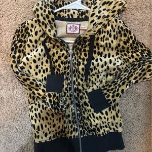 Vintage Juicy Couture leopard Print zip up with hood. Rare item